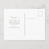 Minimalistisches Weihnachtsgrüßen | Sage Green Postkarte (Rückseite)
