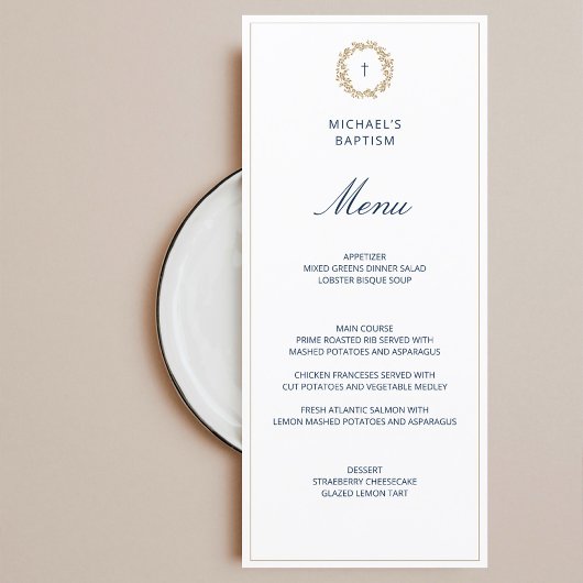 Minimalistisches Weihnachtsmenü für Junge Menükarte