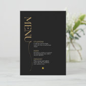 Minimalistisches Weihnachtsmenü von Gold, Weiß und Einladung (Stehend Vorderseite)