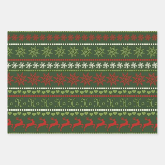 Minimalistisches Weihnachtsmuster - Schneeflocken, Geschenkpapier Set (Vorderseite 3)