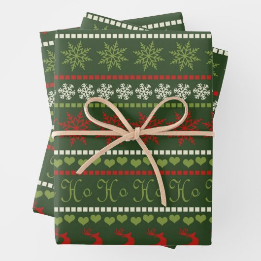 Minimalistisches Weihnachtsmuster - Schneeflocken, Geschenkpapier Set (Beispiel)