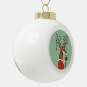 Minimalistisches Weihnachtsschenk für Rentiere Keramik Kugel-Ornament (Links)