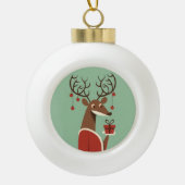 Minimalistisches Weihnachtsschenk für Rentiere Keramik Kugel-Ornament (Vorderseite)