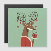 Minimalistisches Weihnachtsschenk für Rentiere Magnetkarte (Vorne/Hinten)