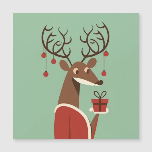 Minimalistisches Weihnachtsschenk für Rentiere Magnetkarte (Vorderseite)