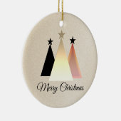 Minimalistisches Weihnachtsschwarz und Rose Gold Keramik Ornament (Rechts)