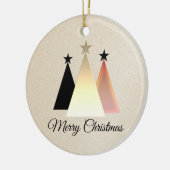 Minimalistisches Weihnachtsschwarz und Rose Gold Keramik Ornament (Links)