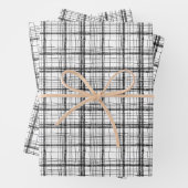 Minimalistisches Weihnachtsschwarz & Weiß Zeichnen Geschenkpapier Set (Beispiel)