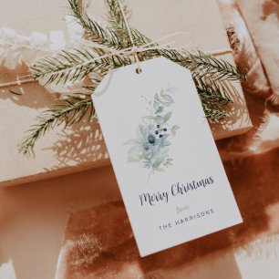 Minimalistisches Weihnachtswasser Botanisch Geschenkanhänger