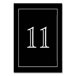Minimalistisches Weiß auf schwarzem Vertikal | Tischnummer