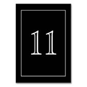 Minimalistisches Weiß auf schwarzem Vertikal | Tischnummer (Rückseite)