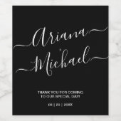 Minimalistisches Weiß auf schwarzer Gastgeschenk H Weinetikett (Einzelnes Label)