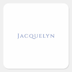 Minimalistisches Weiß Blau Einfach Elegant Modern Quadratischer Aufkleber