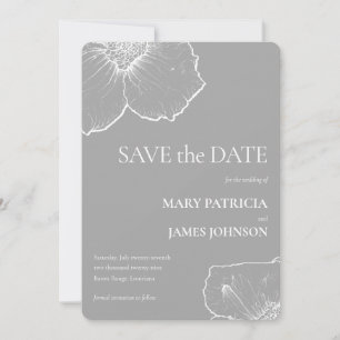 Minimalistisches Weiß-Floral-Clematis Zeichnend Ho Save The Date
