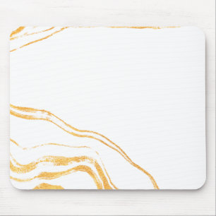 Minimalistisches Weiß & Golden Marmor Mousepad