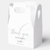 Minimalistisches Weiß & Graue Kalligrafie Chic Wed Geschenkschachtel (Geöffnet)