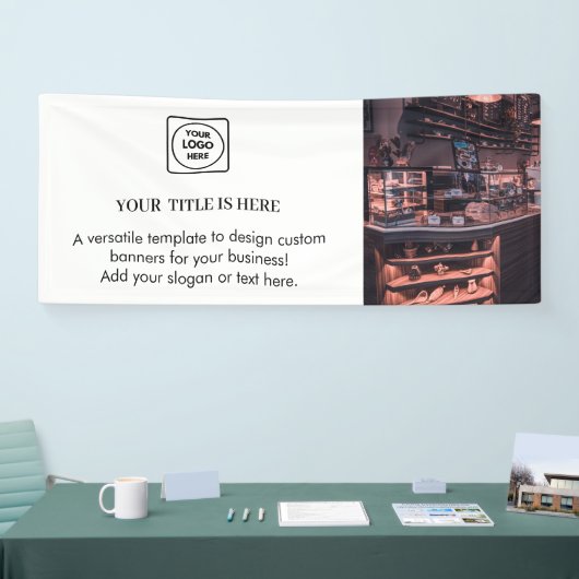 Minimalistisches Weiß-Logo | Modernes Branding Banner (Messe)