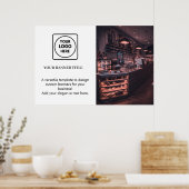 Minimalistisches Weiß-Logo | Modernes einfaches Br Poster (Küche)