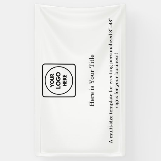 Minimalistisches Weiß-Logo | Sauberes einfaches Br Banner (Vertikal)