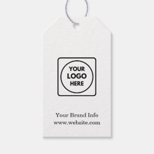 Minimalistisches Weiß-Logo   Unternehmen mit eigen Geschenkanhänger