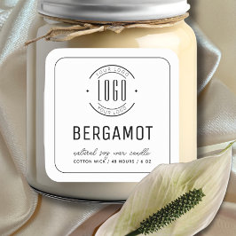 Minimalistisches Weiß mit dem Logo-Etikett für die Quadratischer Aufkleber