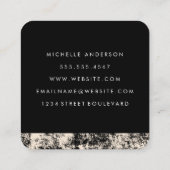 Minimalistisches Weiß mit kursiver Textur mit Text Quadratische Visitenkarte (Rückseite)