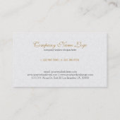 Minimalistisches Weiß mit Schwarz & Gold Visitenkarte (Rückseite)