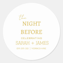 Minimalistisches Weiß und Gold Runder Aufkleber