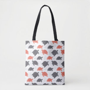 Minimalistisches Weiß- und Grau-Muster mit Meeress Tasche