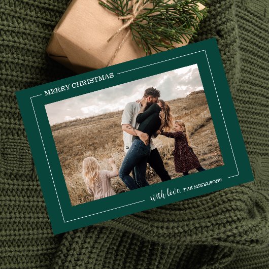 Minimalistisches Weiß und Grün Foto Weihnachten