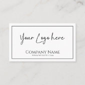 Minimalistisches Weiß und Schwarz Visitenkarte (Vorderseite)