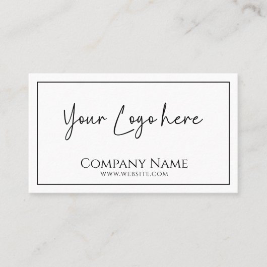 Minimalistisches Weiß und Schwarz Visitenkarte (Vorderseite)