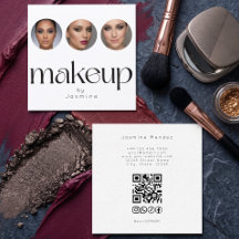 Minimalistisches weißes 3-Foto-MUA-QR-Code-Socials
