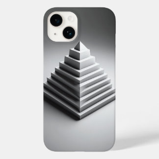 Minimalistisches weißes 3D-Pyramiden-Handyhülle - Case-Mate iPhone 14 Hülle