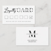 Minimalistisches Weißes Anfangsskript Treuekarte (Vorne/Hinten)