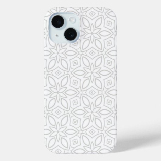 Minimalistisches weißes Blumenmuster iPhone 15 Pro Case-Mate iPhone Hülle (Rückseite)