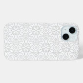 Minimalistisches weißes Blumenmuster iPhone 15 Pro Case-Mate iPhone Hülle (Rückseite (Horizontal))