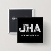 MINIMALISTISCHES WEIßES DREIBUCHSTABEN-MONOGRAMM N BUTTON (Vorne & Hinten)