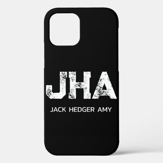 MINIMALISTISCHES WEIßES DREIBUCHSTABEN-MONOGRAMM N Case-Mate iPhone HÜLLE (Rückseite)