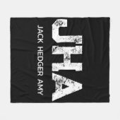 MINIMALISTISCHES WEIßES DREIBUCHSTABEN-MONOGRAMM-N FLEECEDECKE (Vorderseite (Horizontal))