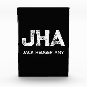 MINIMALISTISCHES WEIßES DREIBUCHSTABEN-MONOGRAMM N FOTOBLOCK