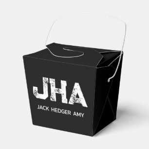 MINIMALISTISCHES WEIßES DREIBUCHSTABEN-MONOGRAMM N GESCHENKSCHACHTEL