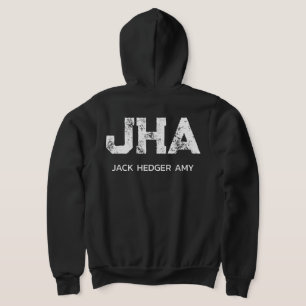 MINIMALISTISCHES WEIßES DREIBUCHSTABEN-MONOGRAMM-N HOODIE