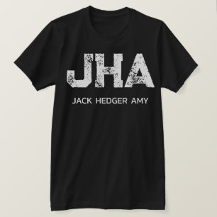 MINIMALISTISCHES WEIßES DREIBUCHSTABEN-MONOGRAMM-N T-Shirt