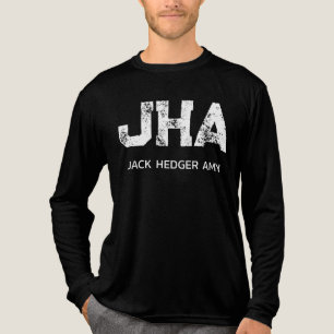 MINIMALISTISCHES WEIßES DREIBUCHSTABEN-MONOGRAMM N Tri-Blend SHIRT