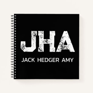 MINIMALISTISCHES WEIßES DREIBUCHSTABIGES MONOGRAMM NOTIZBLOCK