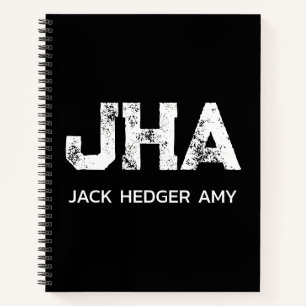 MINIMALISTISCHES WEIßES DREIBUCHSTABIGES MONOGRAMM NOTIZBLOCK