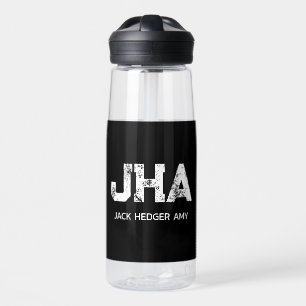 MINIMALISTISCHES WEIßES DREIBUCHSTABIGES MONOGRAMM TRINKFLASCHE