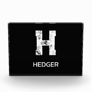 MINIMALISTISCHES WEIßES EIN-BUCHSTABEN-MONOGRAMM N FOTOBLOCK
