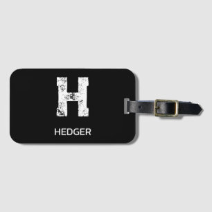 MINIMALISTISCHES WEIßES EIN-BUCHSTABEN-MONOGRAMM N GEPÄCKANHÄNGER